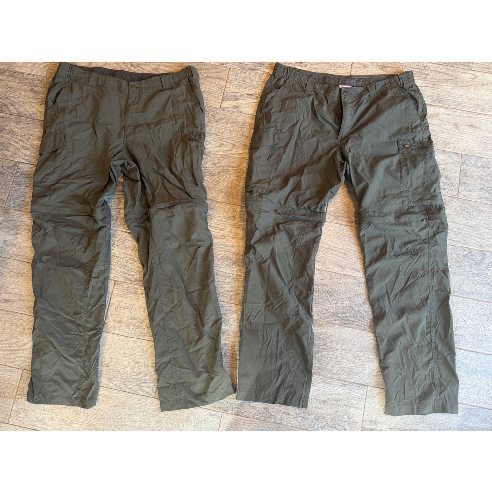 Columbia Silver Ridge Convertible Cargo Pants 2 Pair 40x34 Hiking Mens 40 x 34